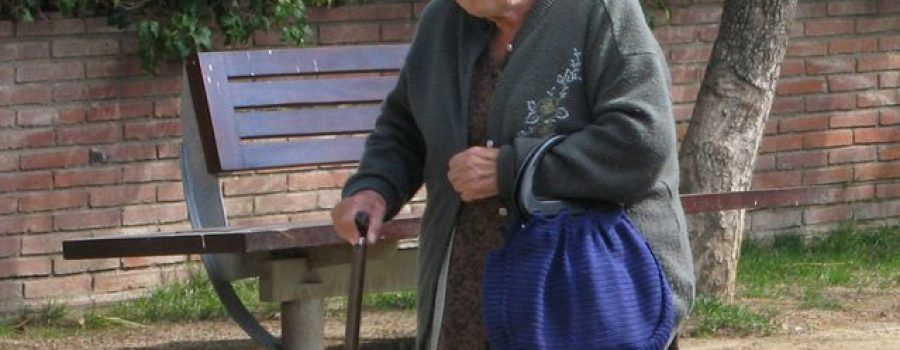 happy elderly woman